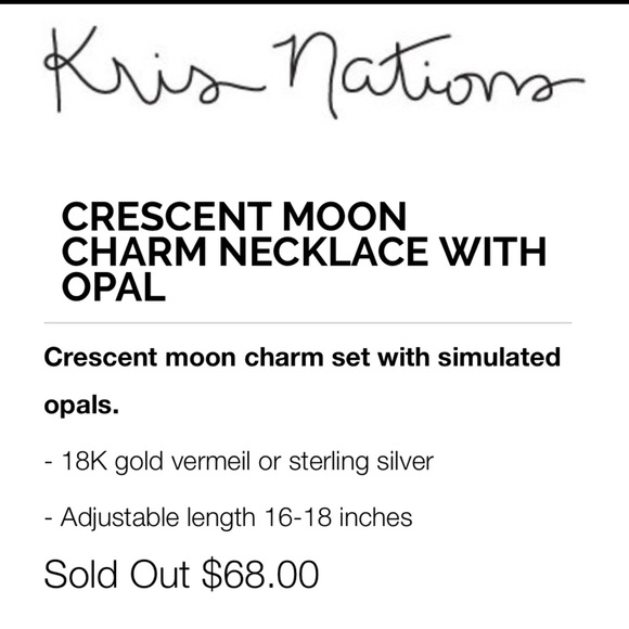 🆕 Opalescent Moon Necklace Kris Nations - Picture 2 of 5